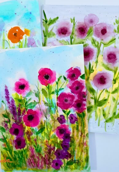 Watercolour Painting Class - Abstract Florals