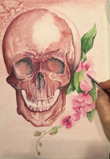 Watercolour Painting Class: Anatomical Skull