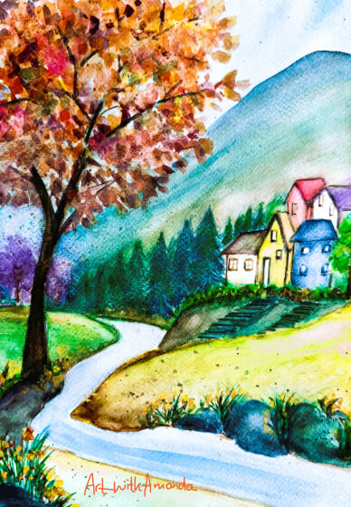 Watercolour Painting Class - Autumn Day