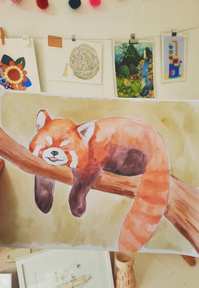 Watercolour Red Pandas Class for Kids