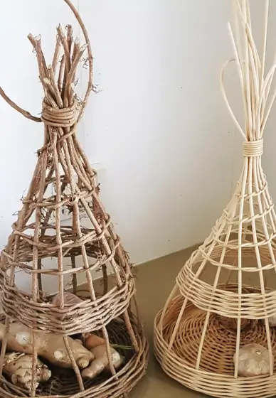 Weaving Class: Woven Garlic Basket or Lamp