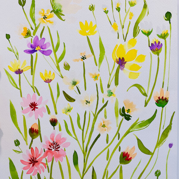 Wildflowers in Watercolour Art Print | ClassBento