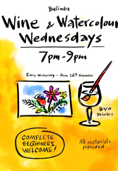 Wine and Watercolour Wednesdays Class
