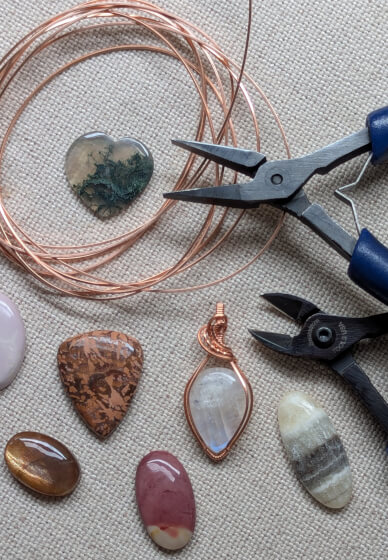 Wire Wrapped Jewellery Class: Gemstone Copper Pendant