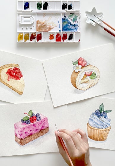 Yummy Desserts Watercolour Workshop