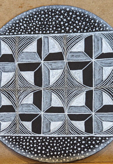 Zentangle® Drawing at Home: Moonlight and Swirls