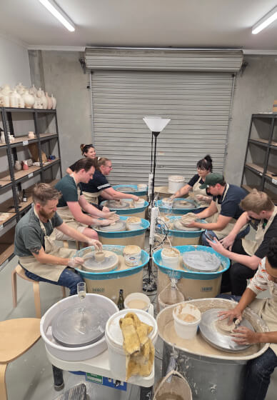 2 Hour Wheel Throwing Workshop for Christmas Team Building