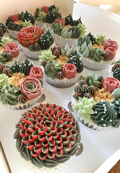 3D Succulents Buttercream Cupcakes Workshop