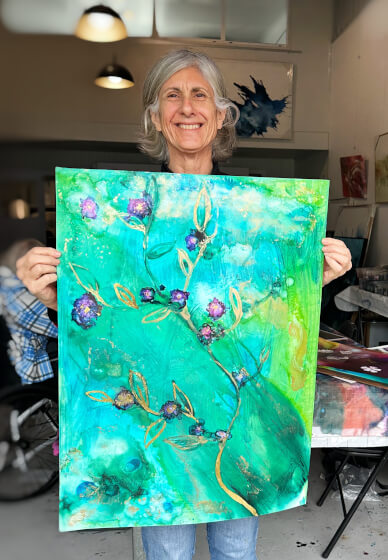 Abstract Botanicals Alcohol Ink and Gold Leaf Workshop