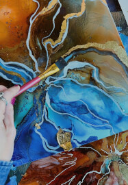 Abstract Botanicals Alcohol Ink and Gold Leaf Workshop