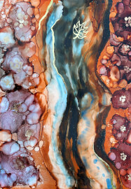 Abstract Botanicals Alcohol Ink and Gold Leaf Workshop