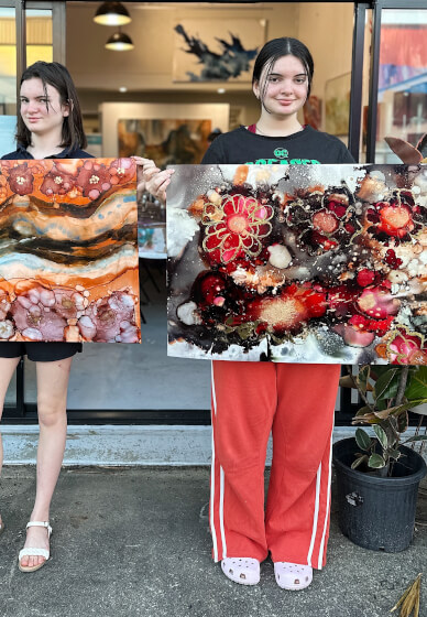 Abstract Botanicals Alcohol Ink and Gold Leaf Workshop