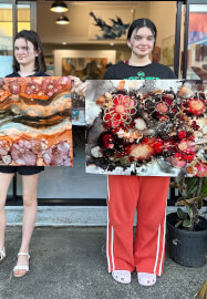 Abstract Botanicals Alcohol Ink and Gold Leaf Workshop