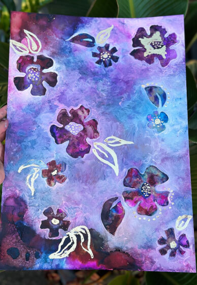 Abstract Botanicals Alcohol Ink and Gold Leaf Workshop