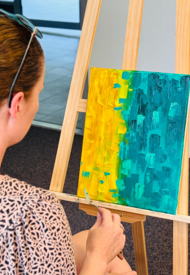 Abstract Oil Painting with Palette Knives