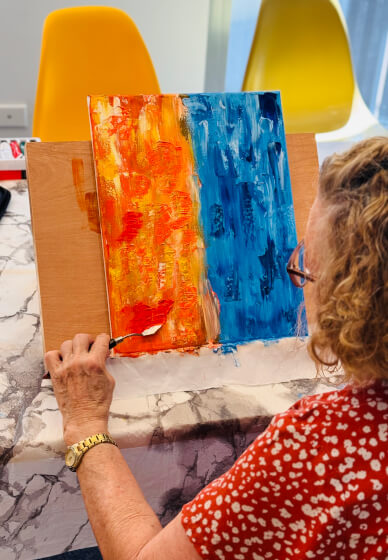Abstract Oil Painting with Palette Knives