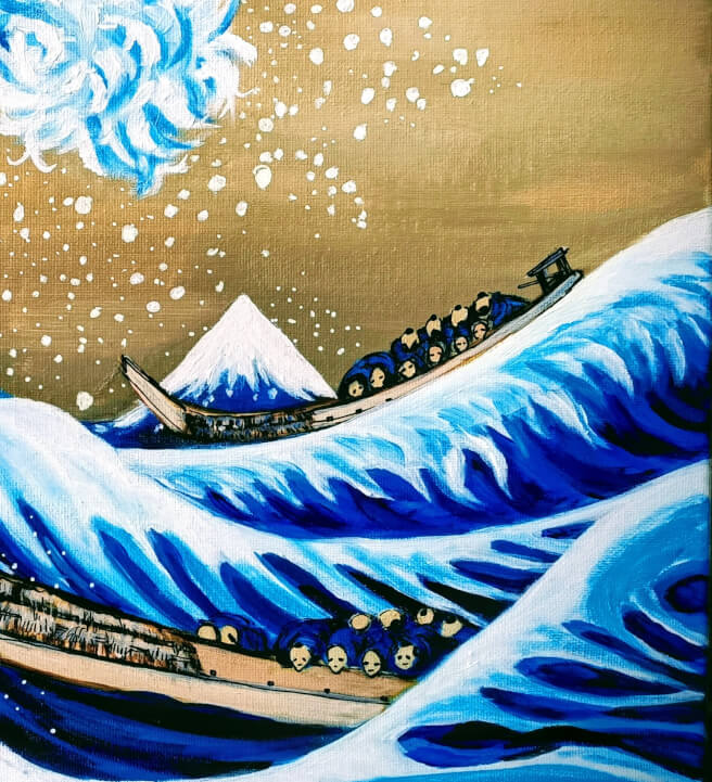 Acrylic Painting Class: Hokusai's the Great Waves