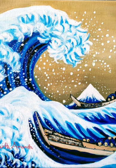 Acrylic Painting Class: Hokusai's the Great Waves