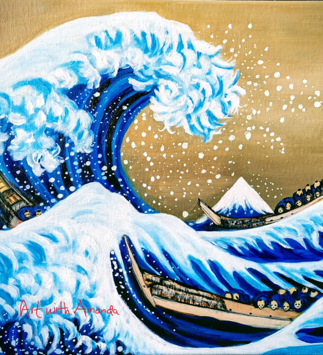 Acrylic Painting Class: Hokusai's the Great Waves