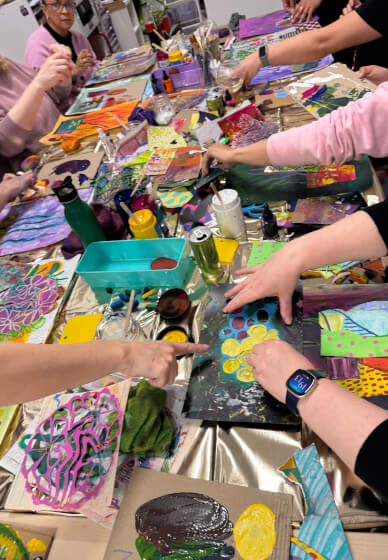 Acrylic Painting Workshop: Abstract Funky Flowers