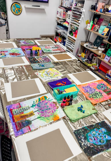 Acrylic Painting Workshop: Abstract Funky Flowers