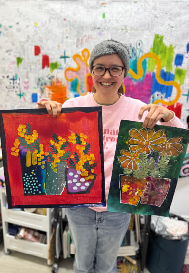 Acrylic Painting Workshop: Abstract Funky Flowers