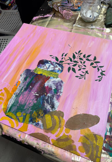 Acrylic Painting Workshop: Abstract Funky Flowers