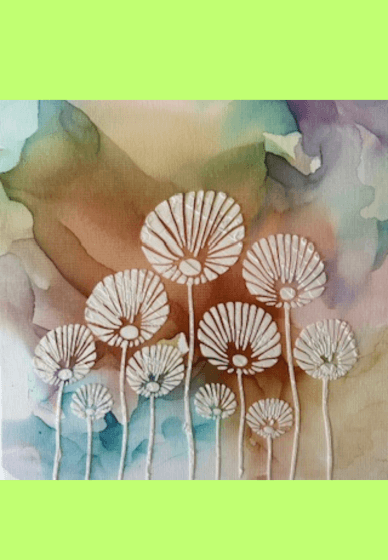 Alcohol Ink and Textured Canvas Art Class