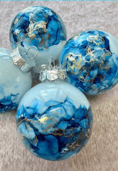 Alcohol Ink Glass Christmas Ornament Workshop