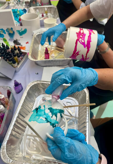 Alcohol Ink Mug and Planter Pot Class