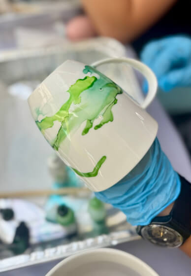 Alcohol Ink Mug and Planter Pot Class