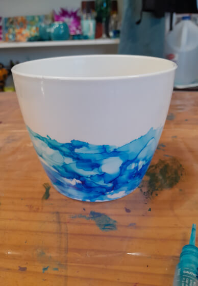 Alcohol Ink Workshop: Planter Pots