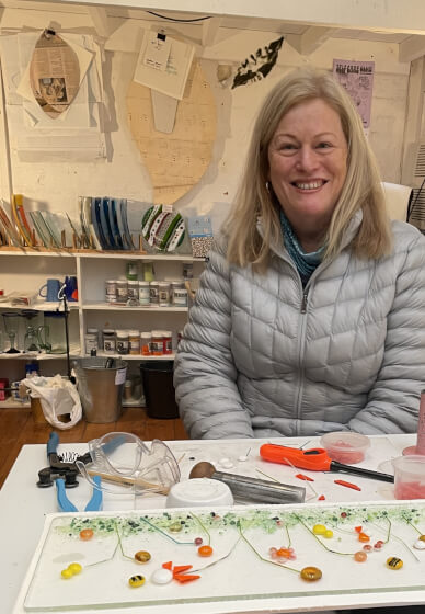 Art Glass Class: French Meadow Baguette Platter