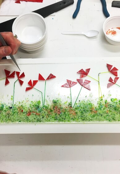 Art Glass Class: French Meadow Baguette Platter