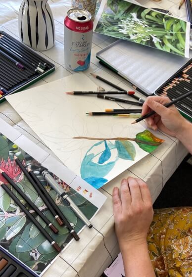 Art Retreat. Enjoy Botanical Watercolour Pencil and Ink Together