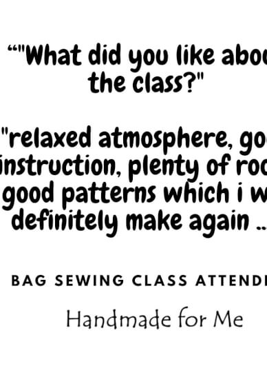 Bag Sewing Class 7 Week Term