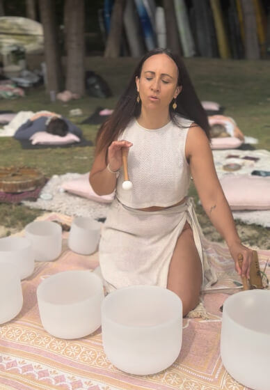 Beachside Sound Bath Class with Harbour Views