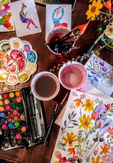 Beginners Watercolour Class at Classbunny's Studio
