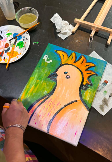 Brush and Bubbles Paint and Sip Workshop Party