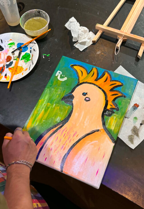Brush and Bubbles Paint and Sip Workshop Party