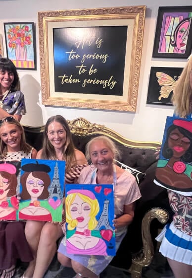 Brush and Bubbles Paint and Sip Workshop Party