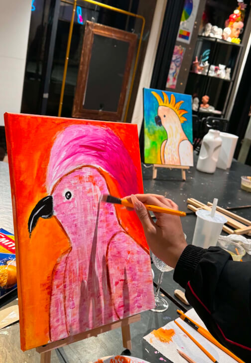 Brush and Bubbles Paint and Sip Workshop Party