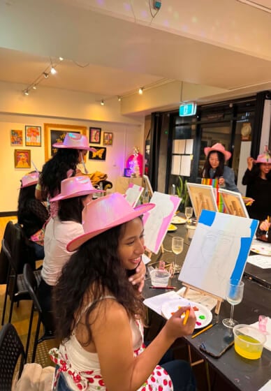 Brush and Bubbles Paint and Sip Workshop Party