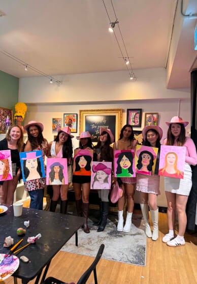 Brush and Bubbles Paint and Sip Workshop Party