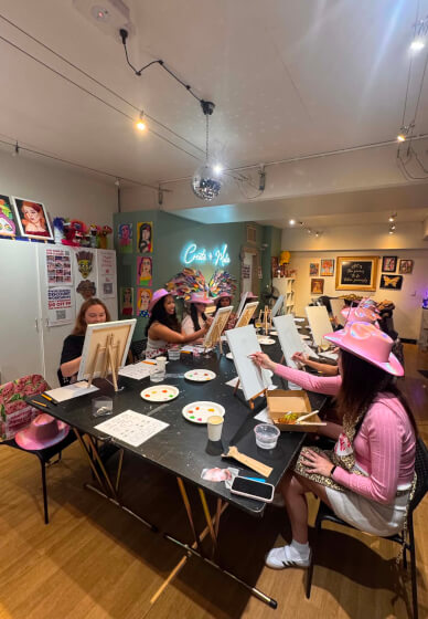 Brush and Bubbles Paint and Sip Workshop Party