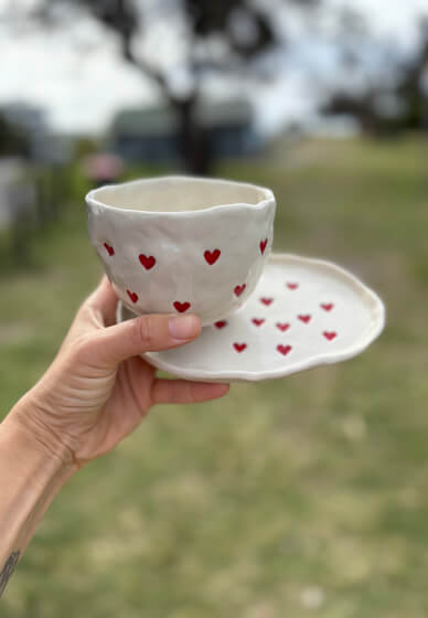 Ceramic Love Heart Mug and Saucer Making Workshop