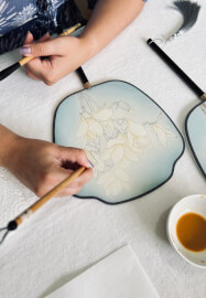 Chinese Silk Round Fan Painting Class