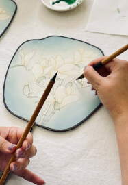 Chinese Silk Round Fan Painting Class