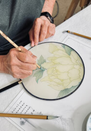 Chinese Silk Round Fan Painting Class