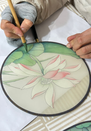 Chinese Silk Round Fan Painting Class